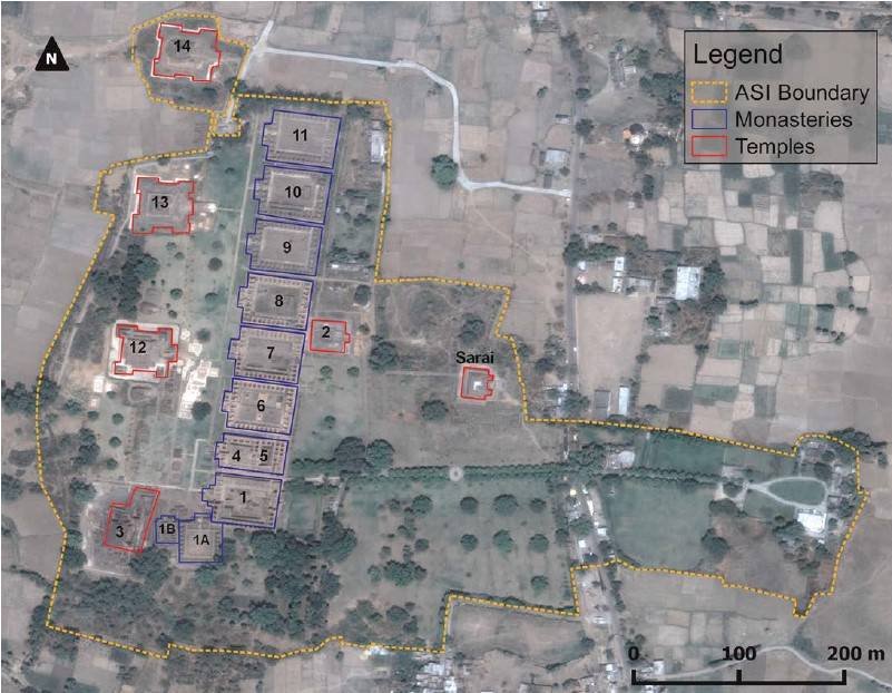 The Expanse of Archaeological Remains at Nalanda